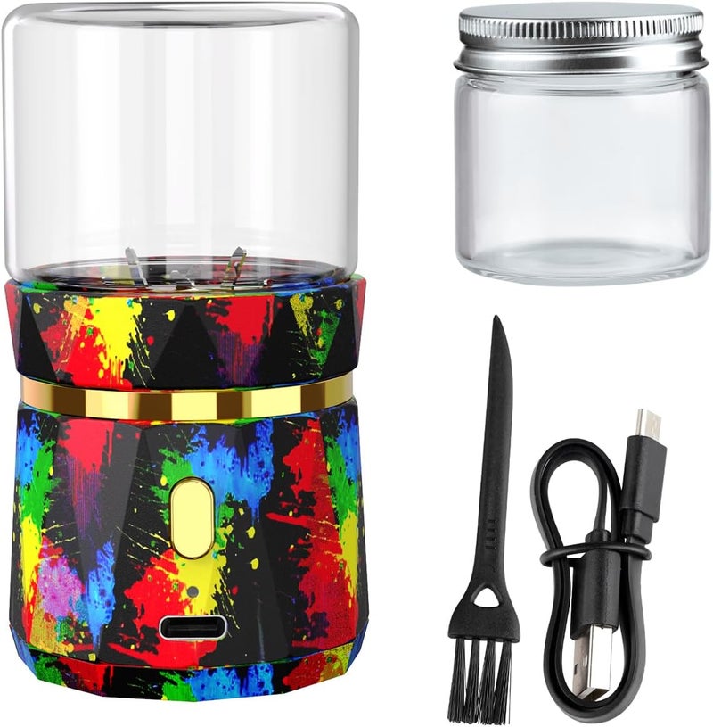 BKLFLY Mini Grinder Rechargeable Electric Crusher for Spice, Pepper and with 2PCS 50ml Glass Jars - Image 1
